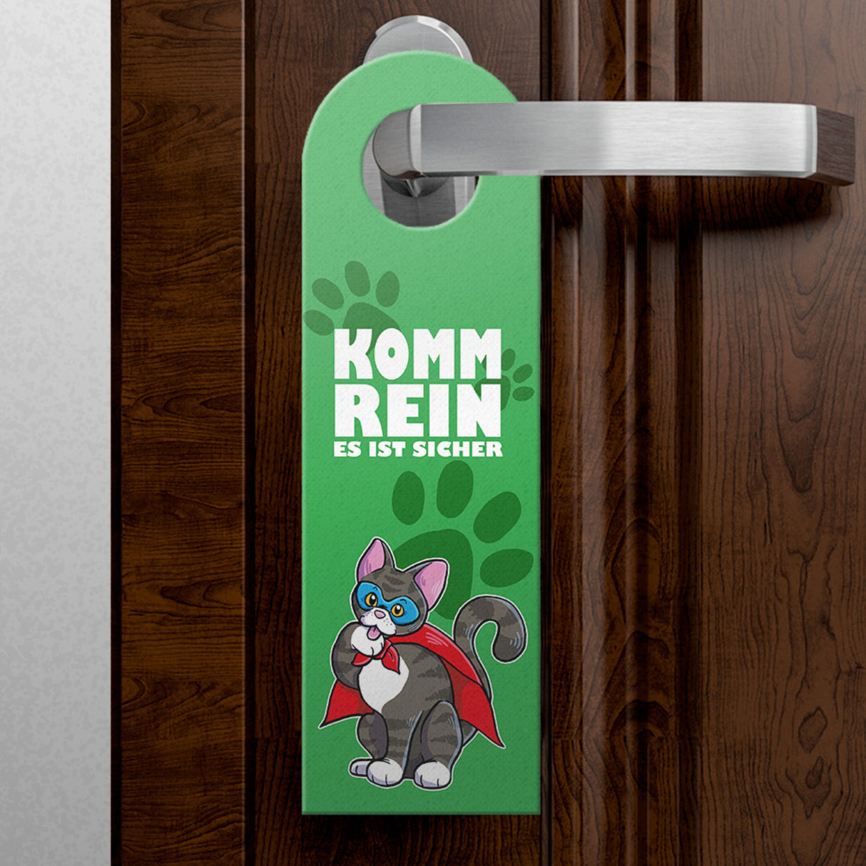 Türhänger Katzen-Motiv - Betreten auf eigene Gefahr oder Komm rein es ist sicher