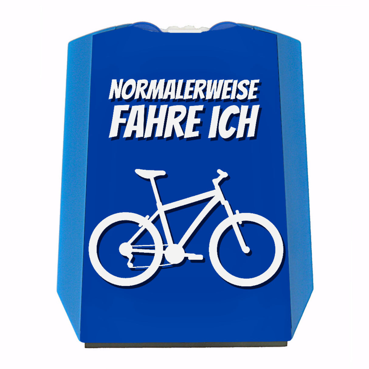 Parkscheibe mit Spruch: Normalerweise fahre ich Mountainbike