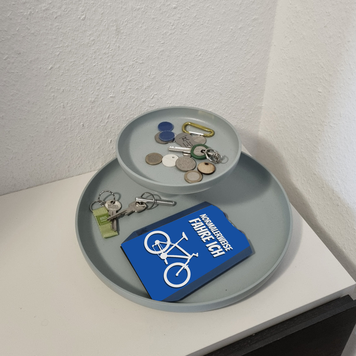 Parkscheibe mit Spruch: Normalerweise fahre ich Mountainbike