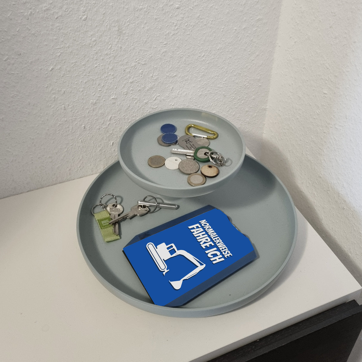 Parkscheibe mit Spruch: Normalerweise fahre ich Bagger