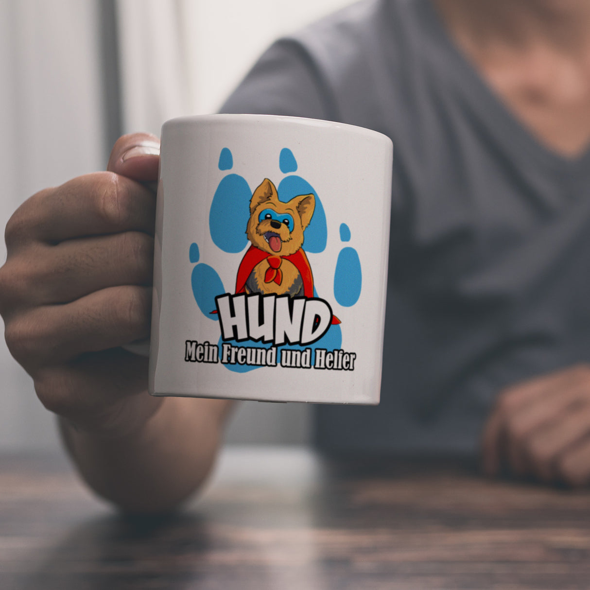 Kaffeebecher mit Superhelden - Yorkshire Terrier - Hund mein Freund und Helfer