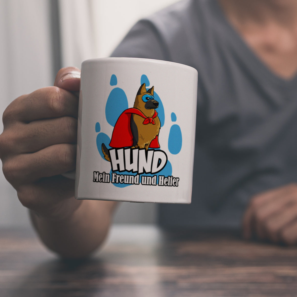 Kaffeebecher mit Superhelden - Schäferhund - Hund mein Freund und Helfer