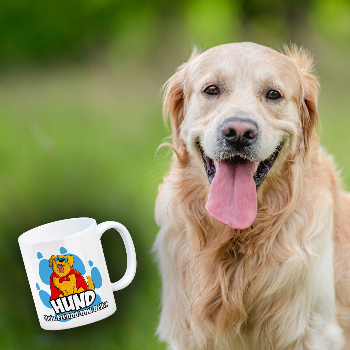Kaffeebecher mit Superhelden - Golden Retriever - Hund mein Freund und Helfer