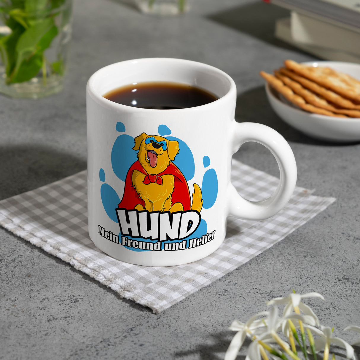 Kaffeebecher mit Superhelden - Golden Retriever - Hund mein Freund und Helfer