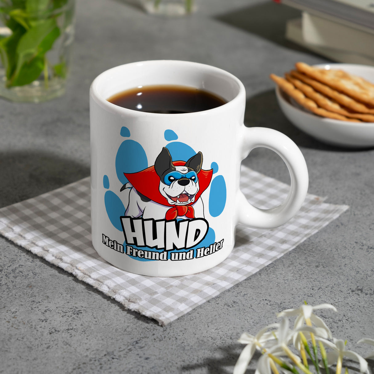 Kaffeebecher mit Superhelden - Dogge - Hund mein Freund und Helfer