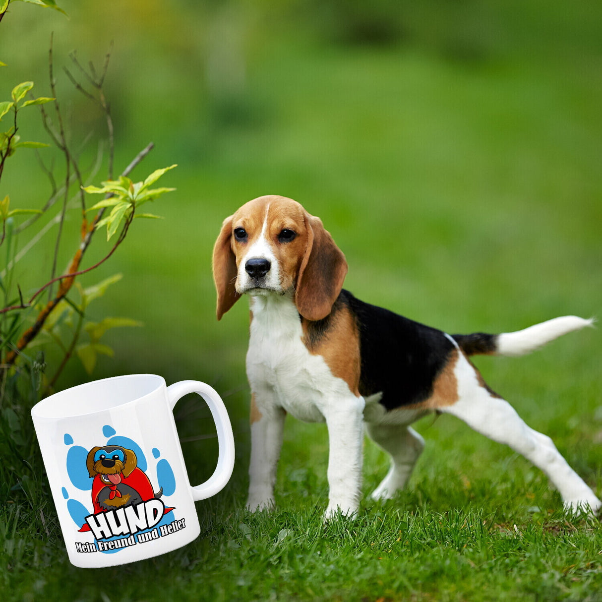 Kaffeebecher mit Superhelden - Dackel - Hund mein Freund und Helfer