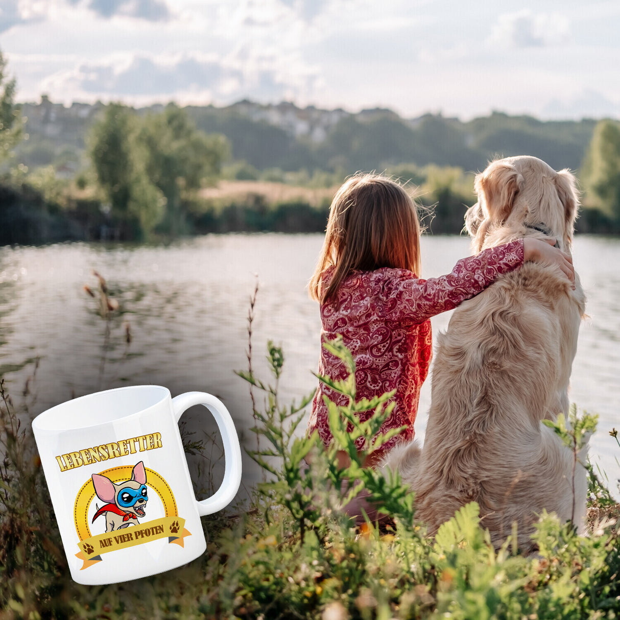 Kaffeebecher mit Superheld - Chihuahua - Lebensretter auf vier Pfoten