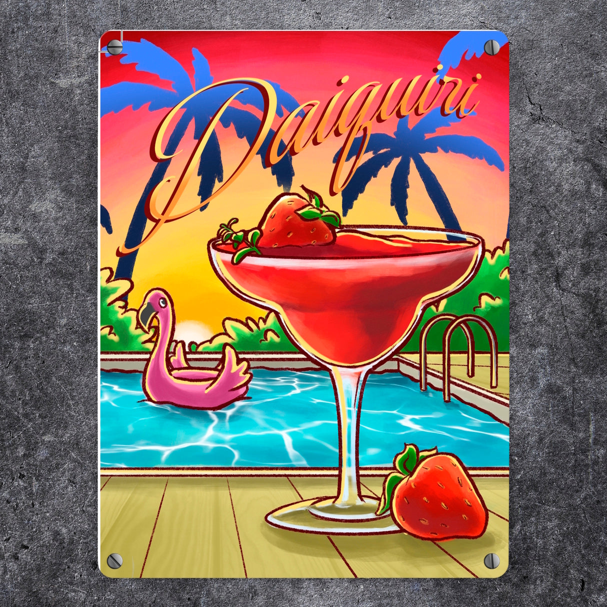 Daiquiri Metallschild - The Cocktail Series - Retro Drink Motiv