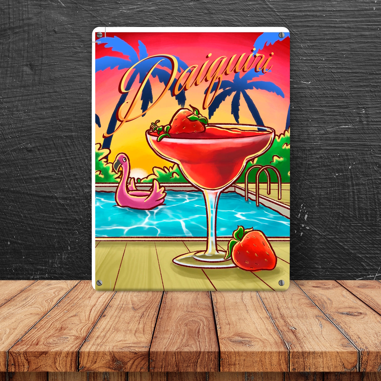 Daiquiri Metallschild - The Cocktail Series - Retro Drink Motiv