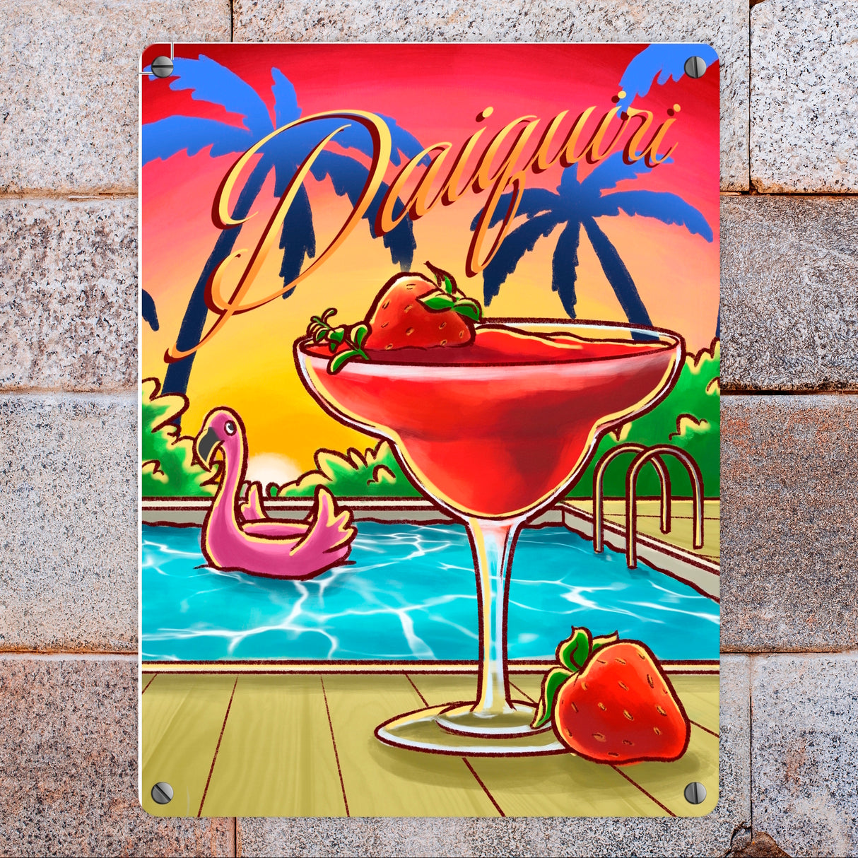 Daiquiri Metallschild - The Cocktail Series - Retro Drink Motiv