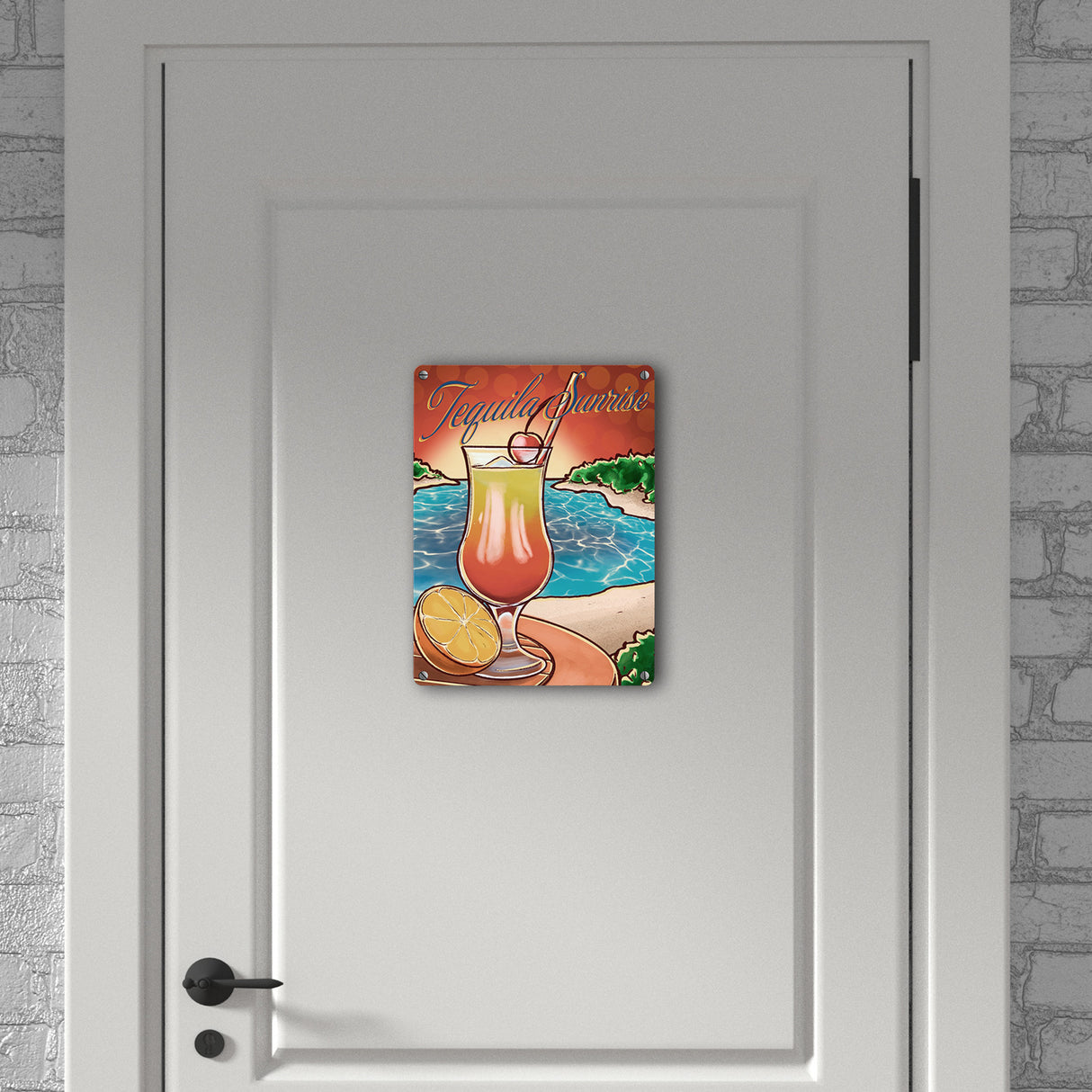 Tequila Sunrise Metallschild - The Cocktail Series - Retro Motiv