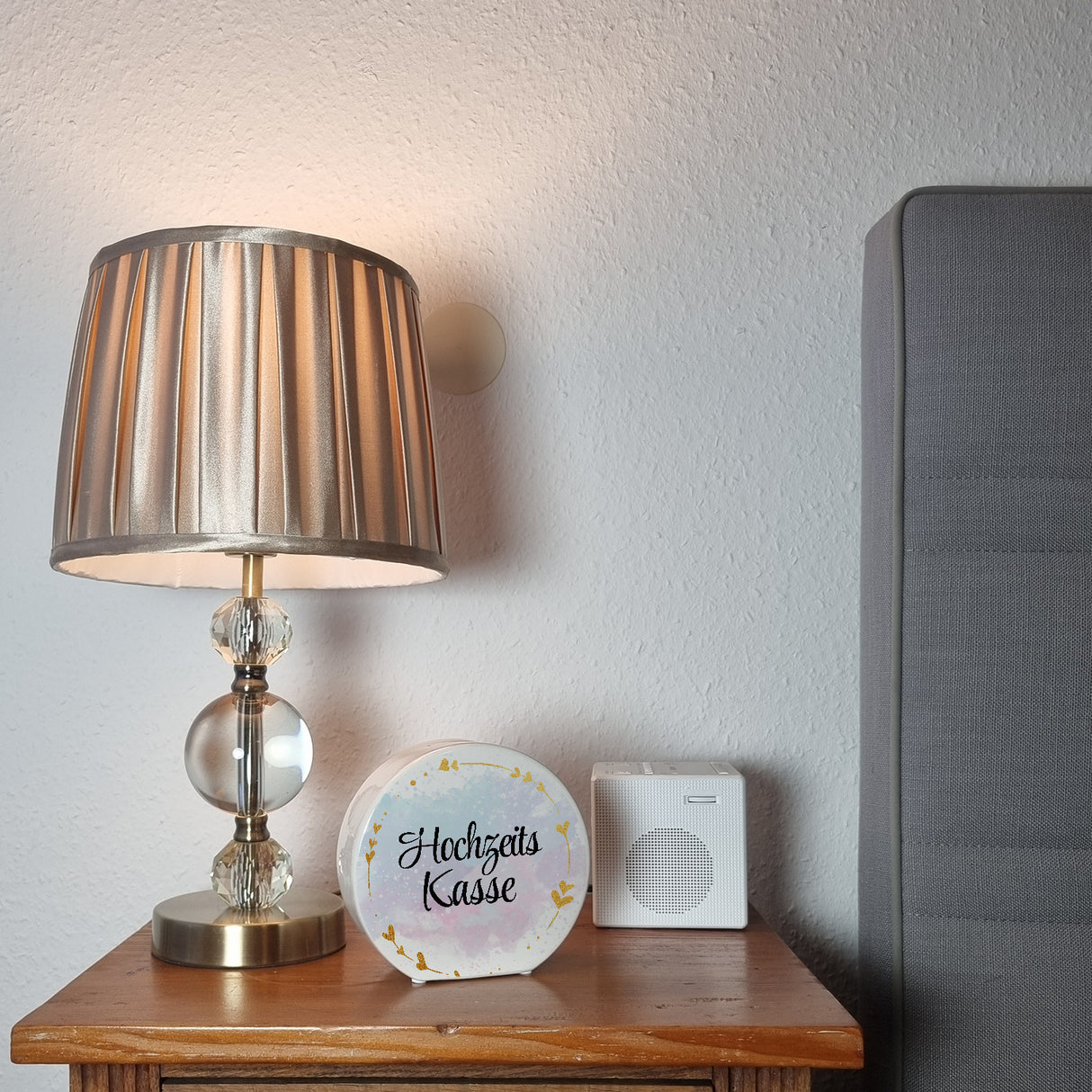 Hochzeit Spardose mit dekorativem Design und goldenen Herzen - Hochzeitskasse
