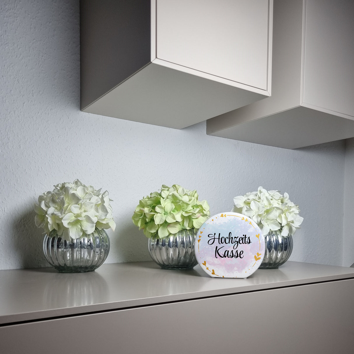 Hochzeit Spardose mit dekorativem Design und goldenen Herzen - Hochzeitskasse