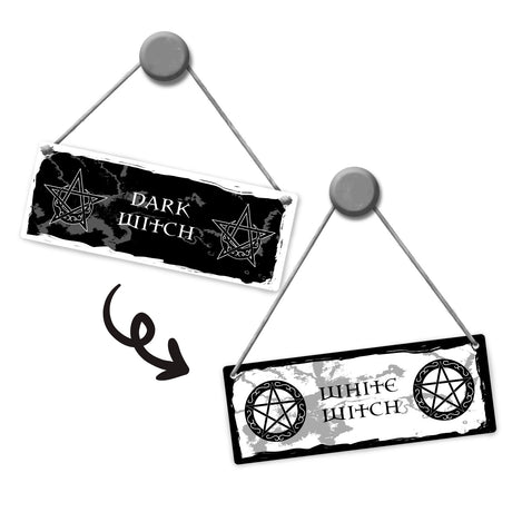 Wendeschild mit Kordel Eine cooles Produkt für alle Hexen da draußen, ob zum Geburtstag, zu Halloween oder als Kleinigkeit für zwischendurch. Als Geschenk für deine Freundin, die Gothic liebt. Oder als coole Deko für die Walpurgisnacht oder zu Halloween.