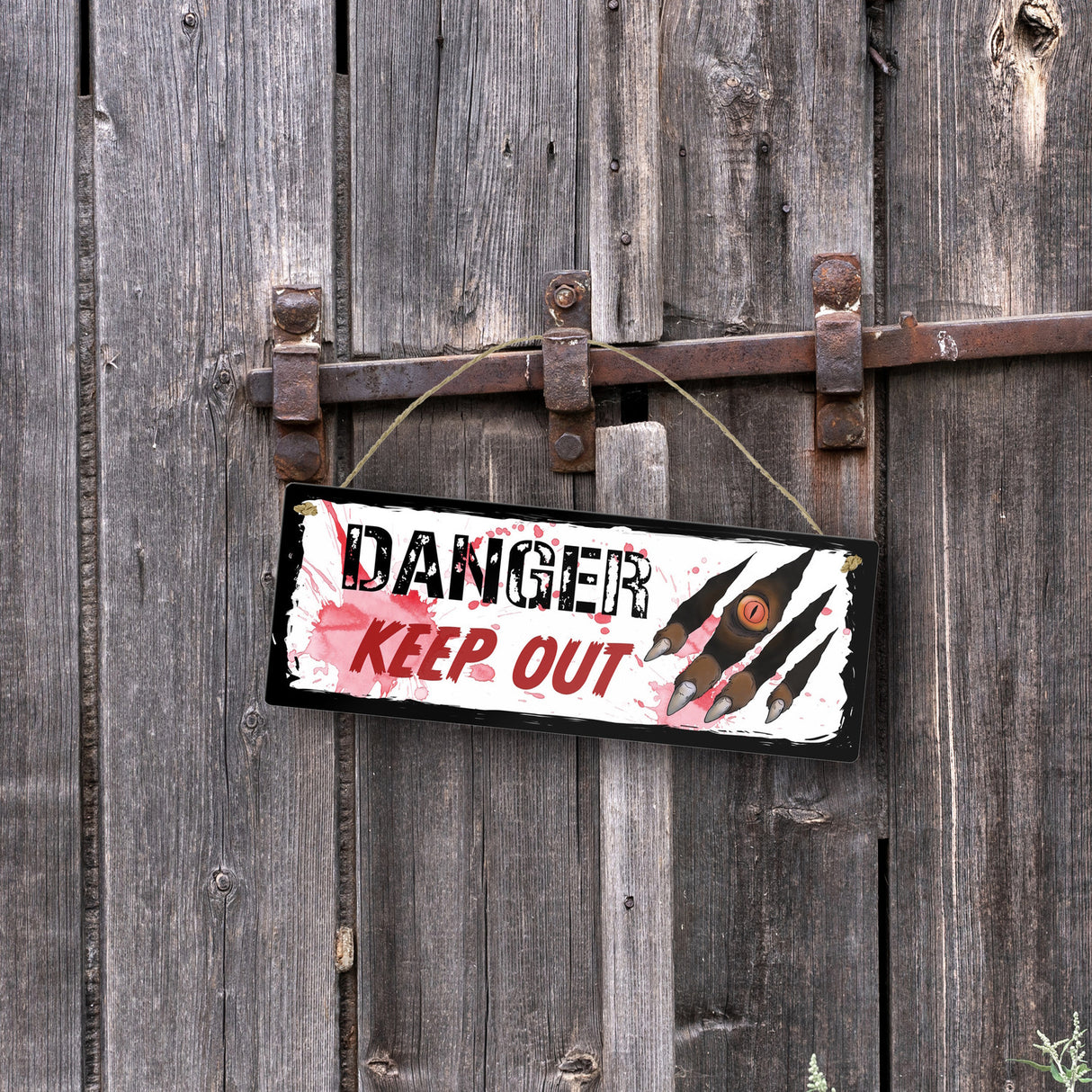 Danger Keep out Metallschild mit Werwolf-Motiv zu Halloween