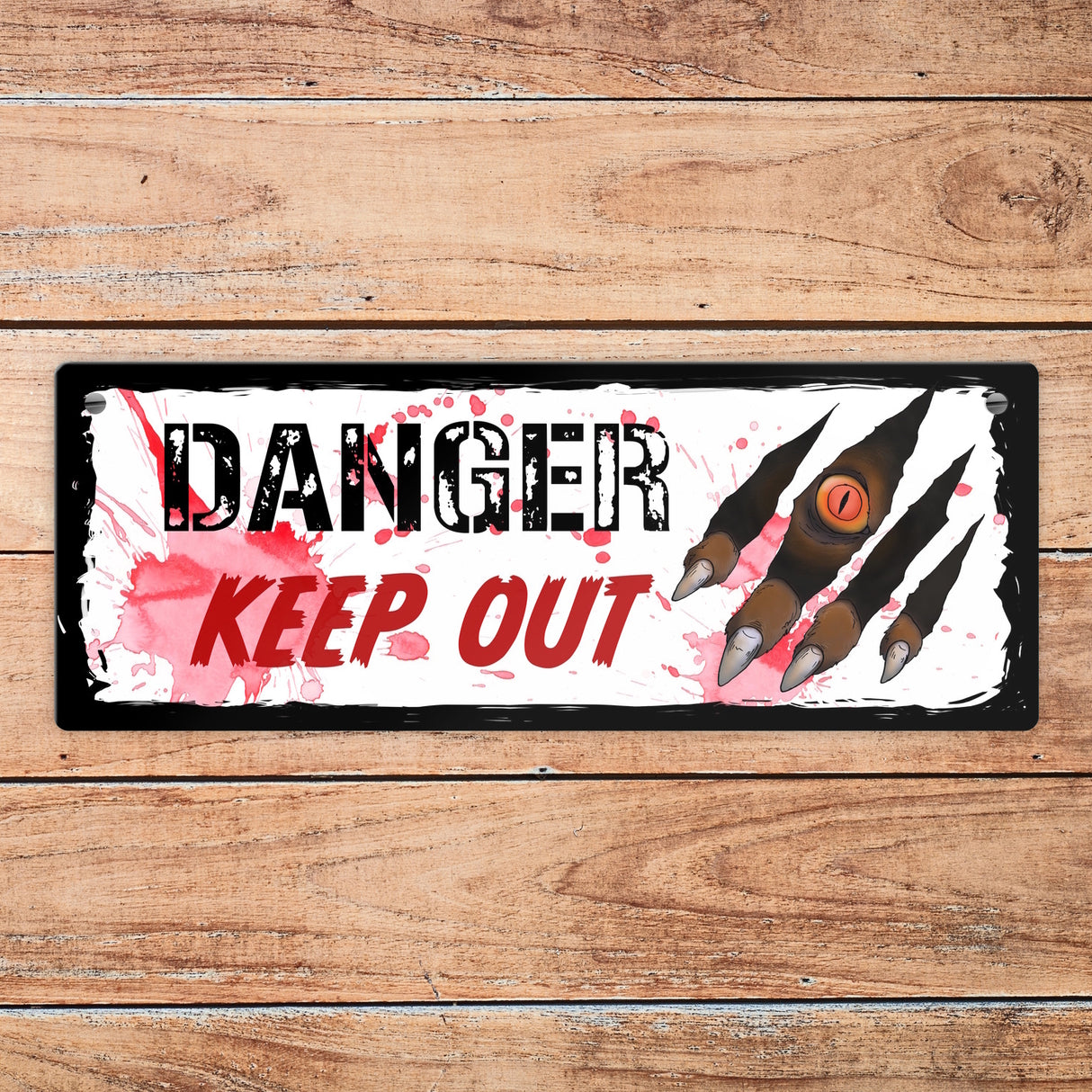 Danger Keep out Metallschild mit Werwolf-Motiv zu Halloween