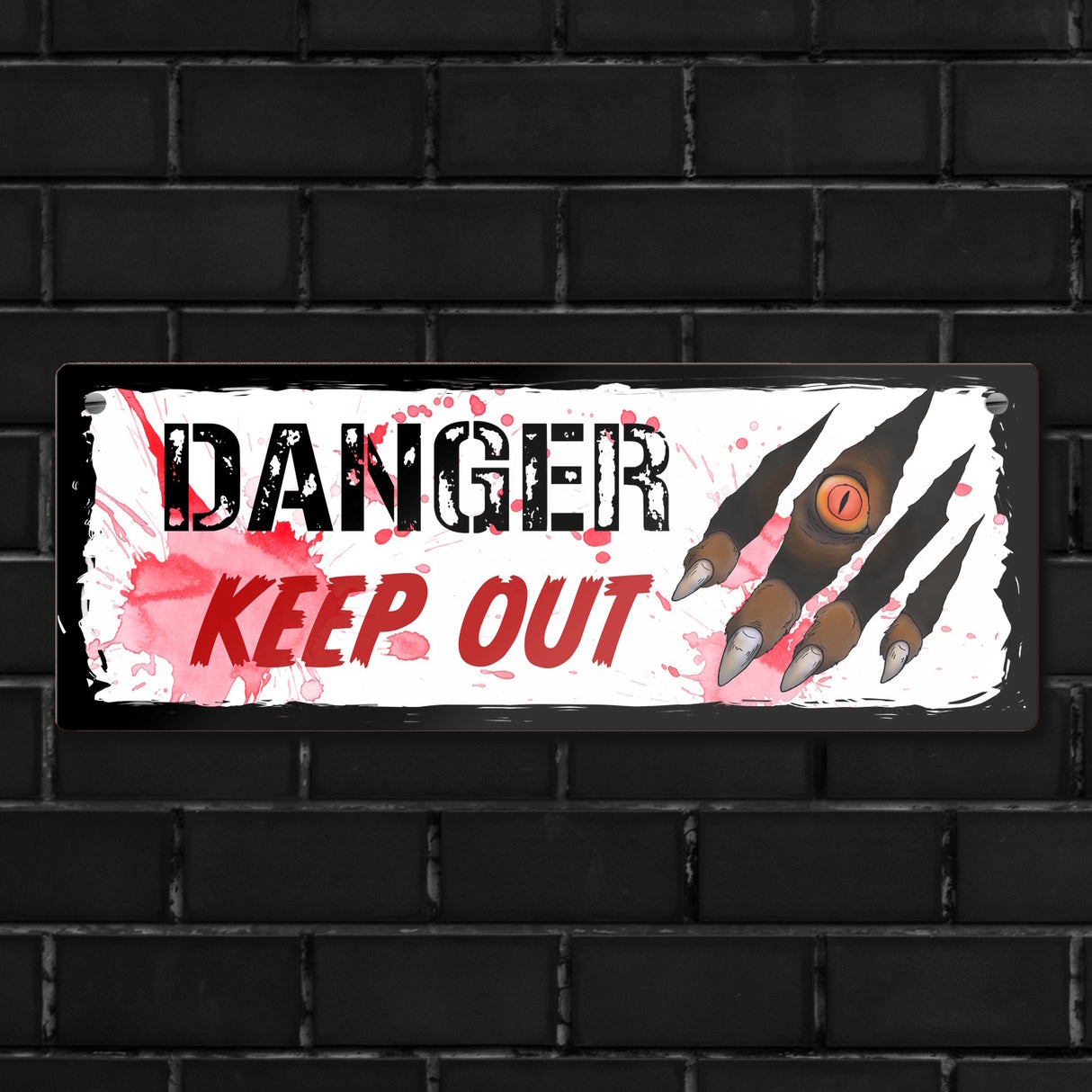 Danger Keep out Metallschild mit Werwolf-Motiv zu Halloween
