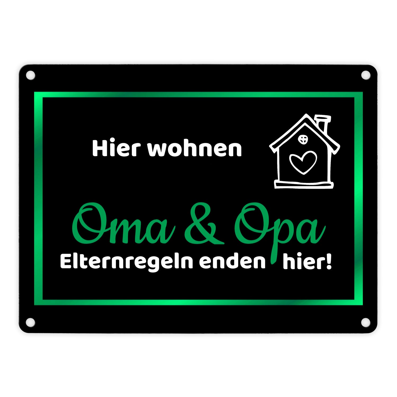 speecheese Metallschild Metallschild in 15x20 cm Hier wohnen Oma & Opa