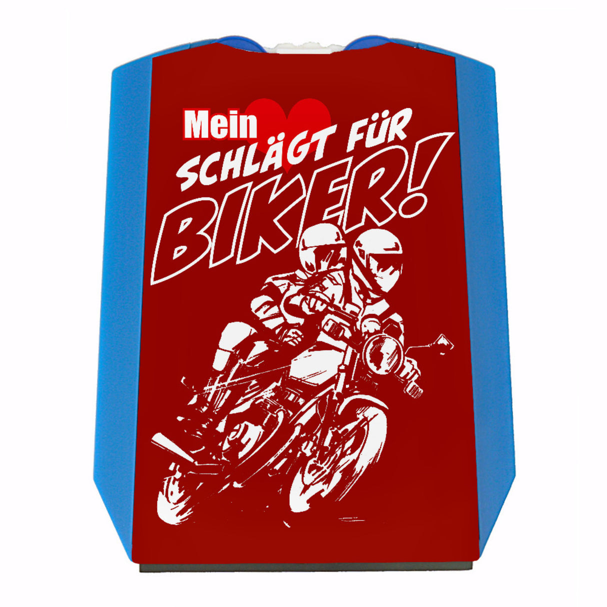 Motorrad Parkscheibe mit Biker Motiv in rot mit 2 Einkaufswagenchips