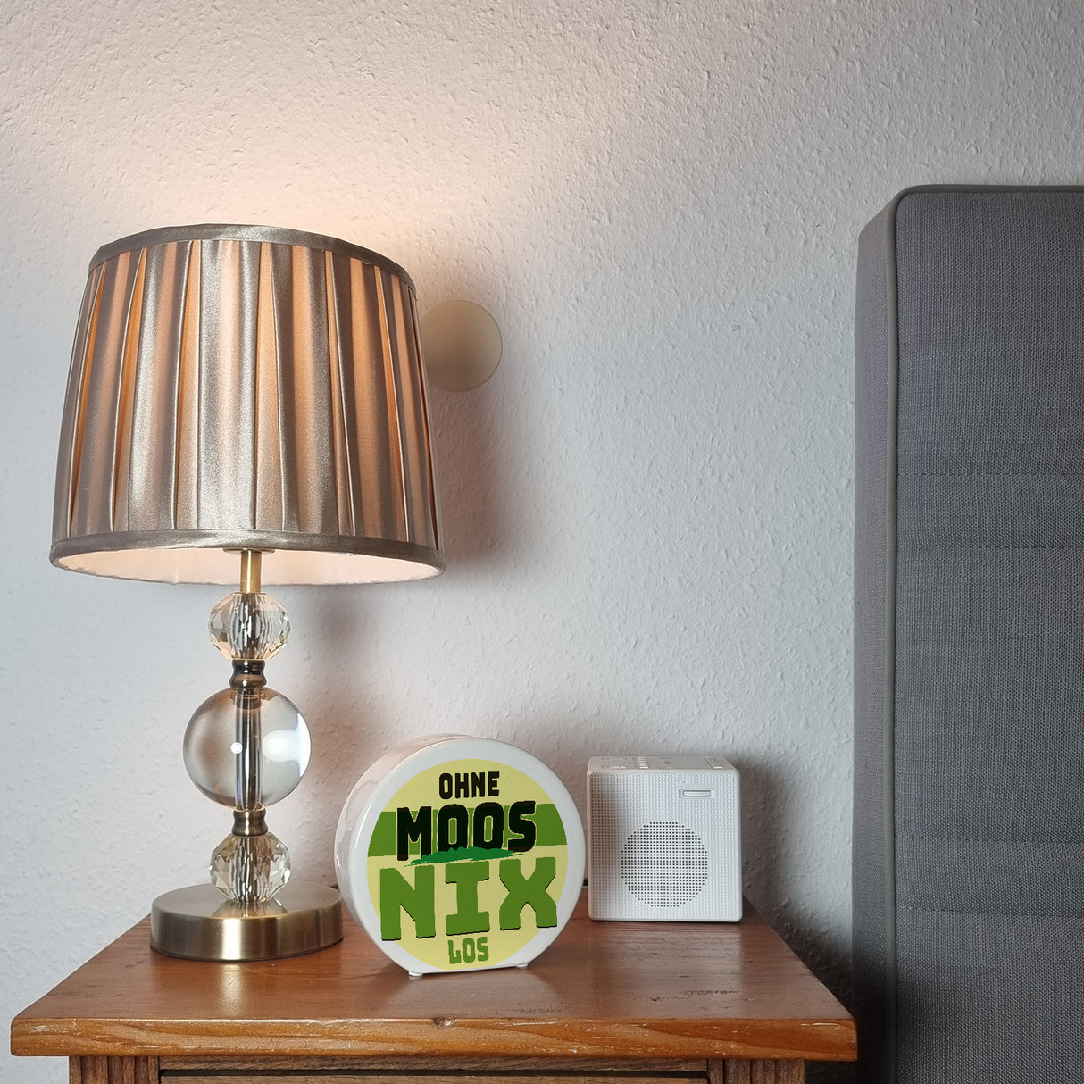 Spardose mit lustigem Motiv und Spruch: Ohne Moos nix los