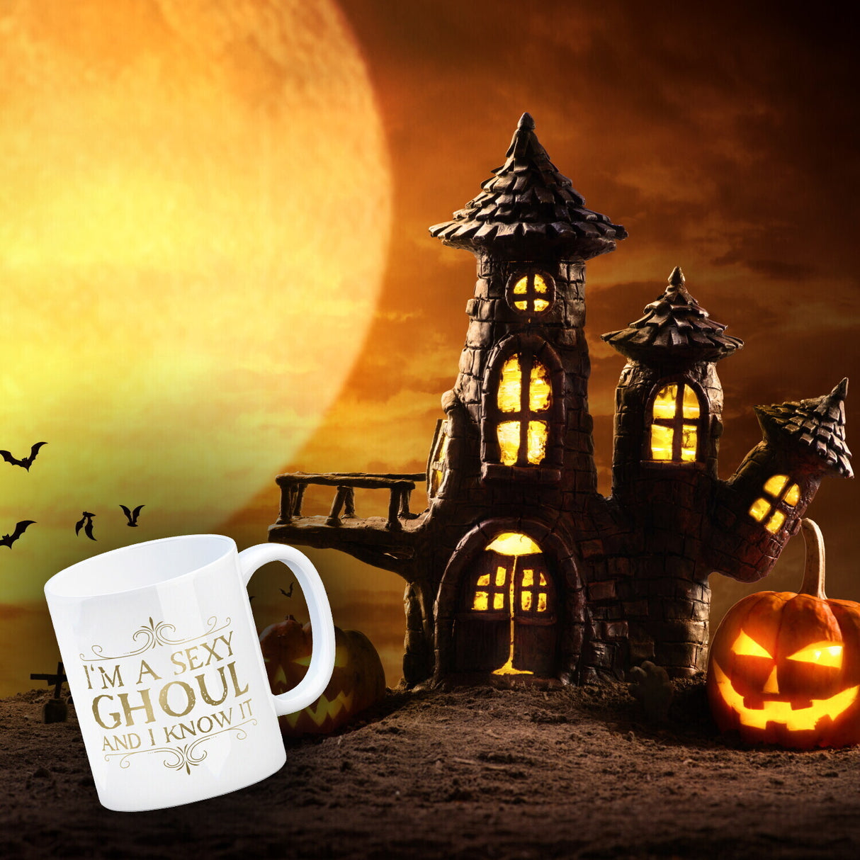 Kaffeetasse mit sexy Zombie und Spruch - I'm a sexy ghoul and I know it
