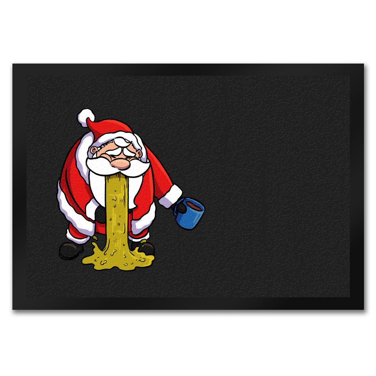 Fußmatte mit lustigem Weihnachtsmotiv - kotzender Weihnachtsmann