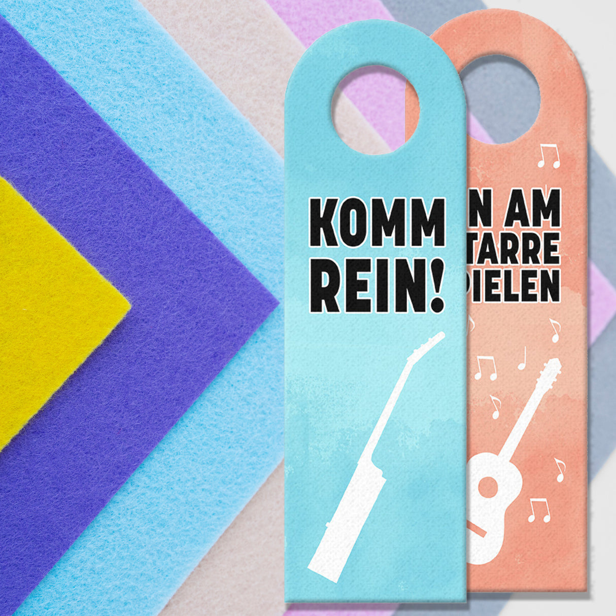 Bin am Gitarre spielen oder komm rein Türhänger