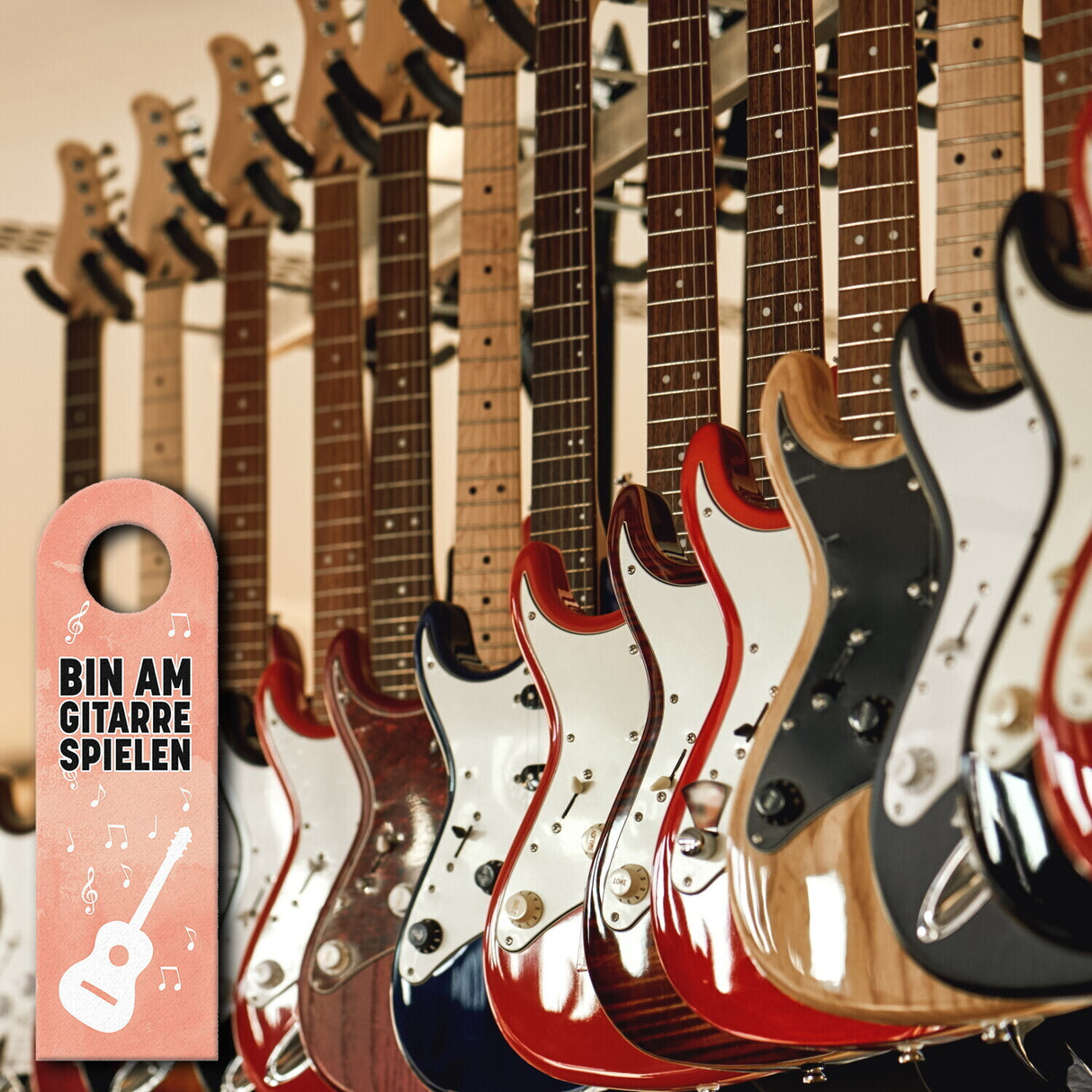 Bin am Gitarre spielen oder komm rein Türhänger