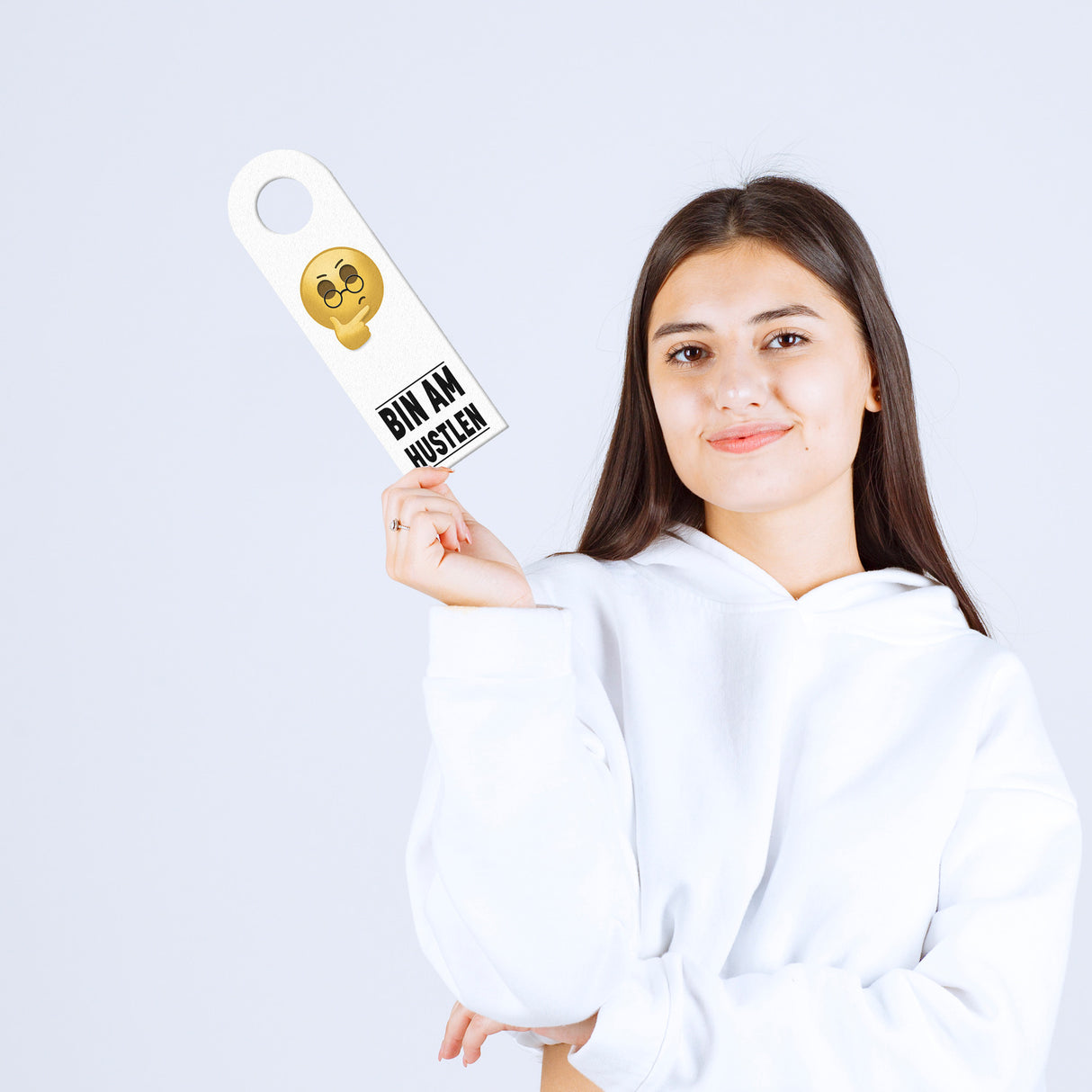 Bin am hustlen oder bin am chillen witziger Türhänger mit Emoticons