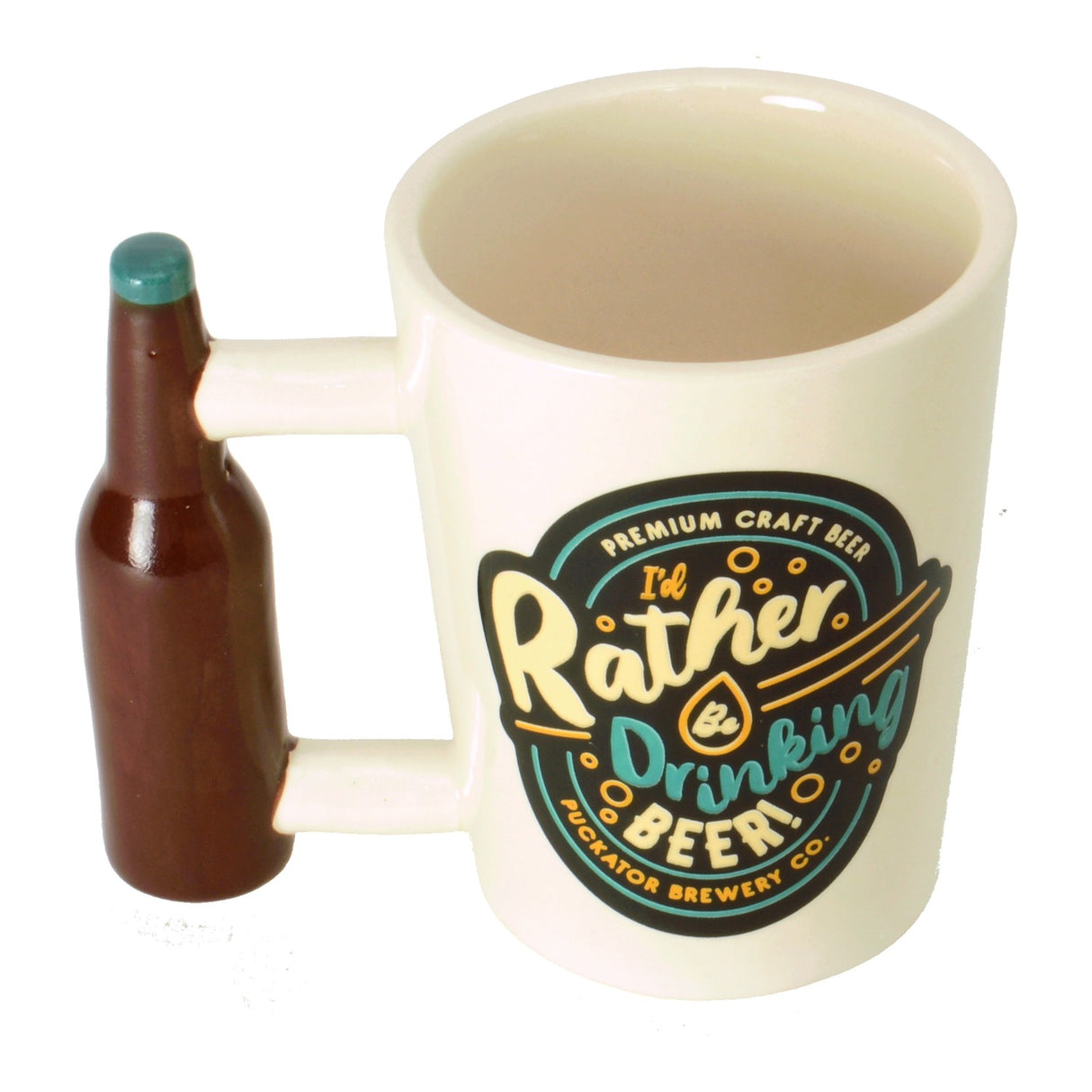 Bier Kaffeebecher mit Bierflasche als Griff