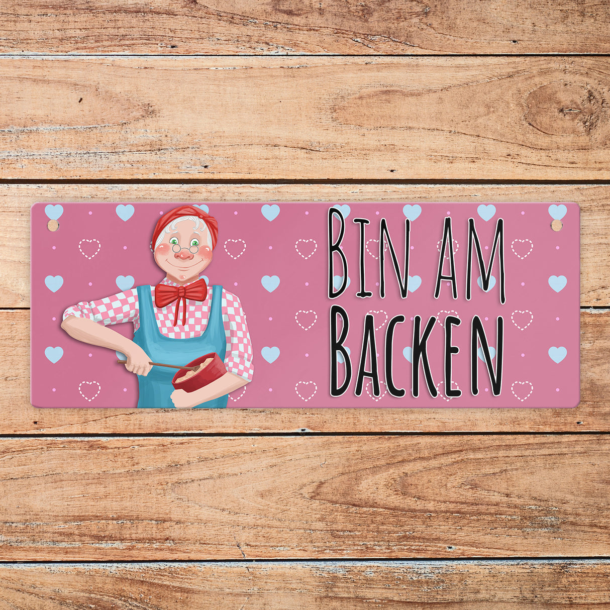 Wendeschild mit Kordel Das perfekte Gadget für alle, die gerne Backen oder viele Plätzchen zur Adventszeit backen. Mit diesem praktischen und schönen Wendeschild kannst du einfach zeigen, dass du gerade in der Küche beschäftigt bist.