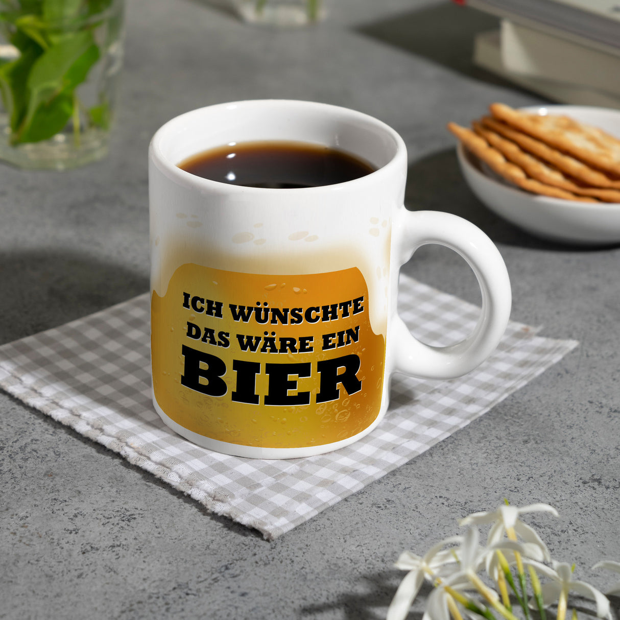 Ich wünschte das wäre ein Bier Kaffeebecher