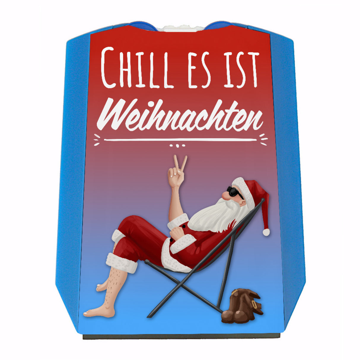 Chill es ist Weihnachten Parkscheibe mit witzigem Weihnachtsmann