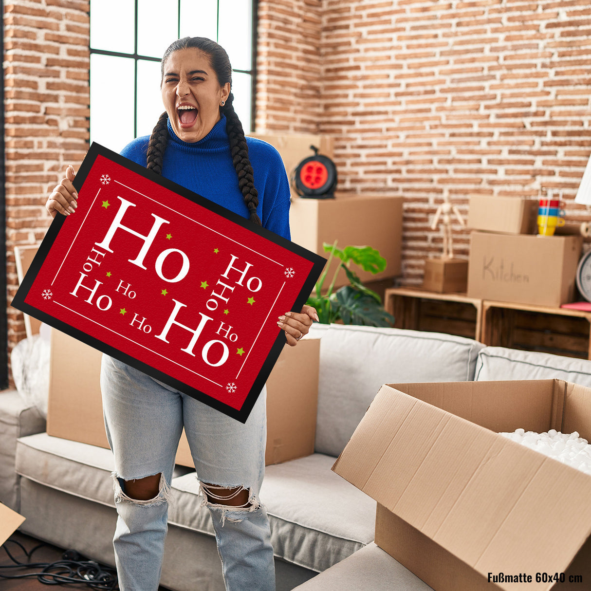 Ho Ho Ho Weihnachten Fußmatte