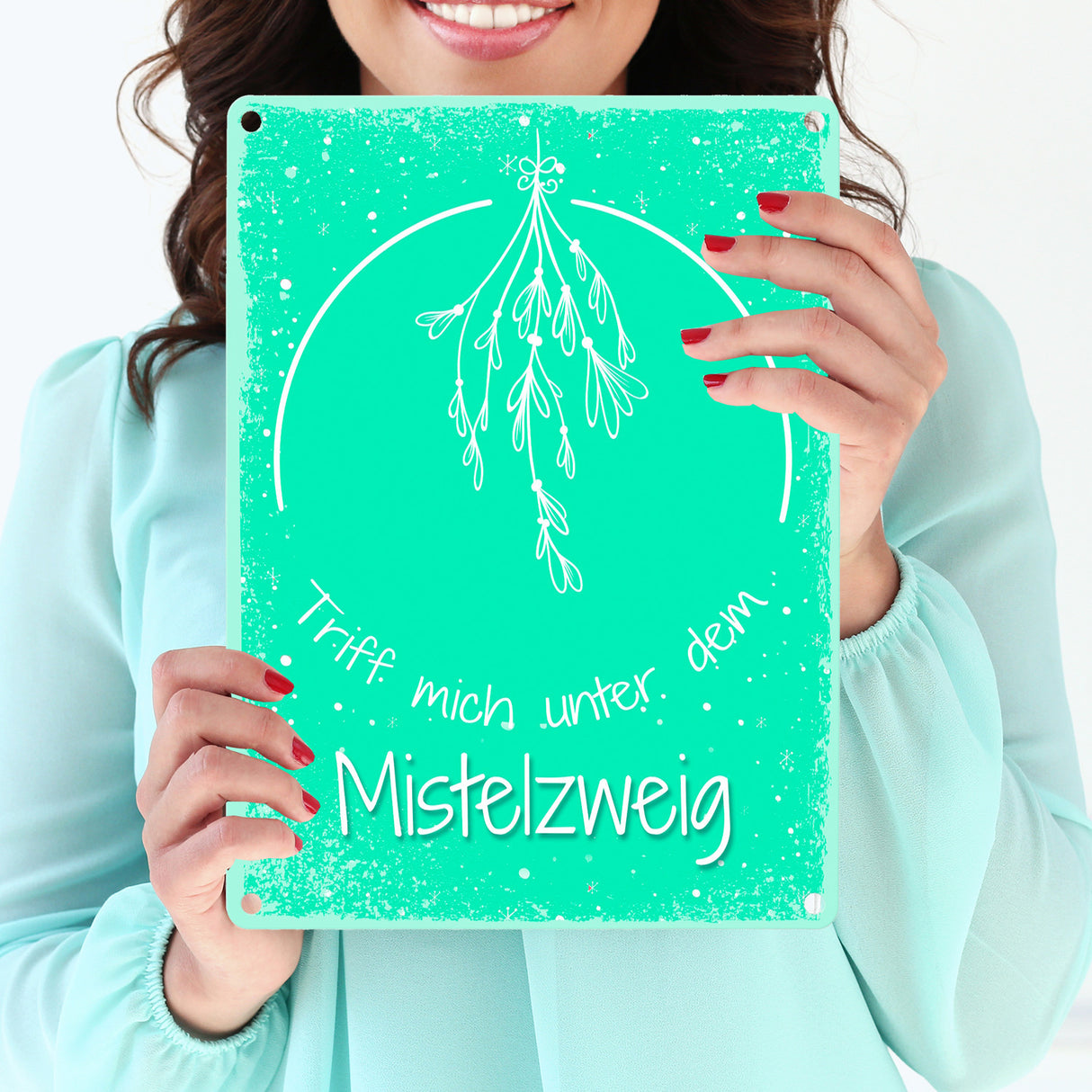 Triff mich unter dem Mistelzweig Metallschild