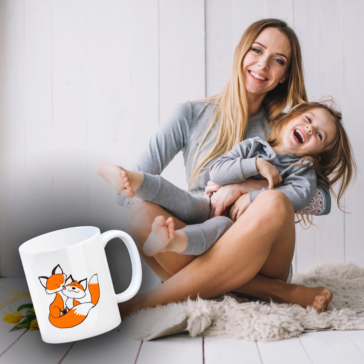 Beste Mama der Welt Kaffeebecher mit Füchsen
