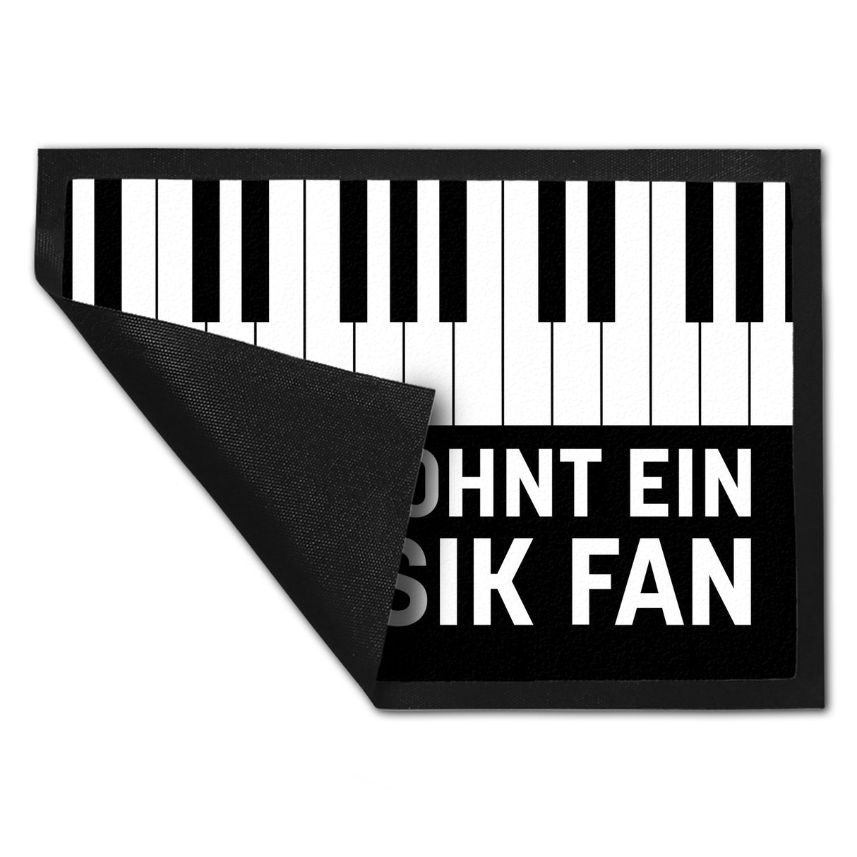Hier wohnt ein Klassik Fan Fußmatte mit Klavier Motiv