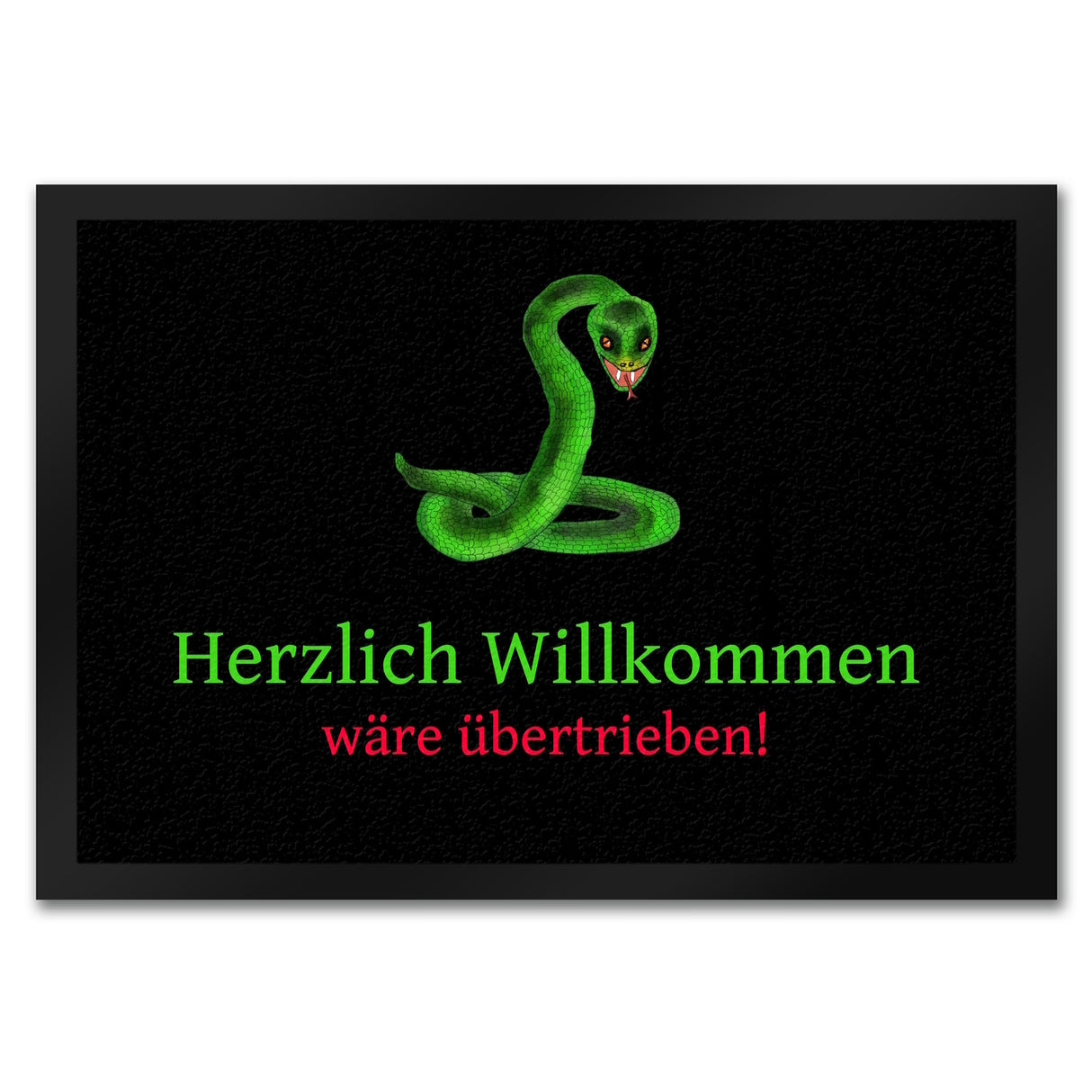 Herzlich Willkommen wäre übertrieben Fußmatte mit Schlange