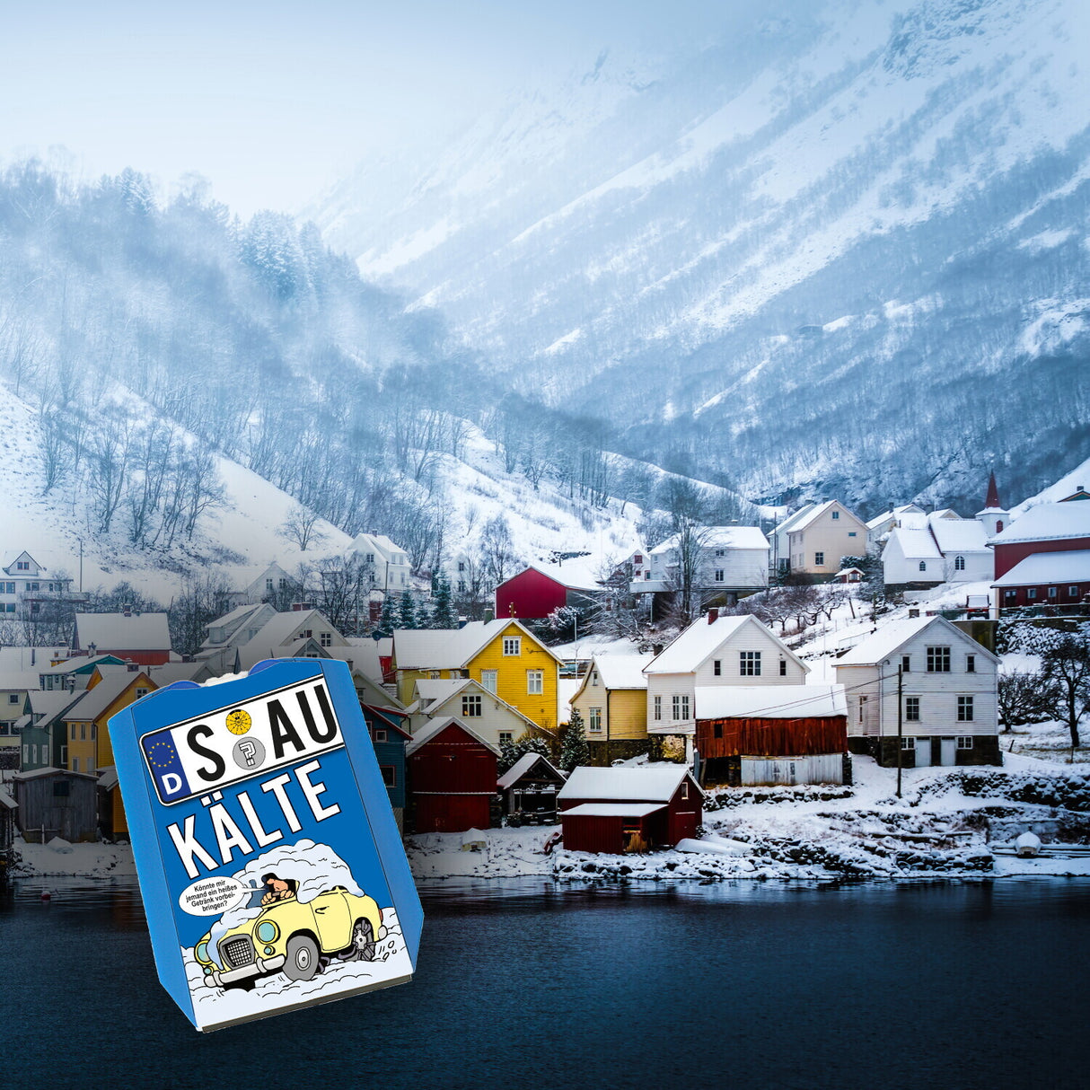 SAU Kälte Schneefall im Winter Parkscheibe mit 2 Einkaufswagenchips