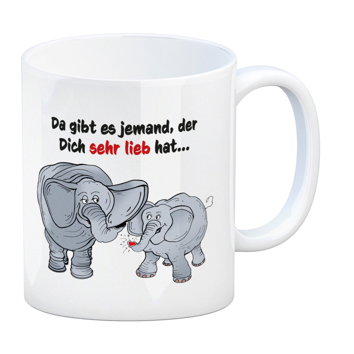 Kaffeebecher zum Thema Liebe mit Elefanten Motiv Jetzt kaufen und