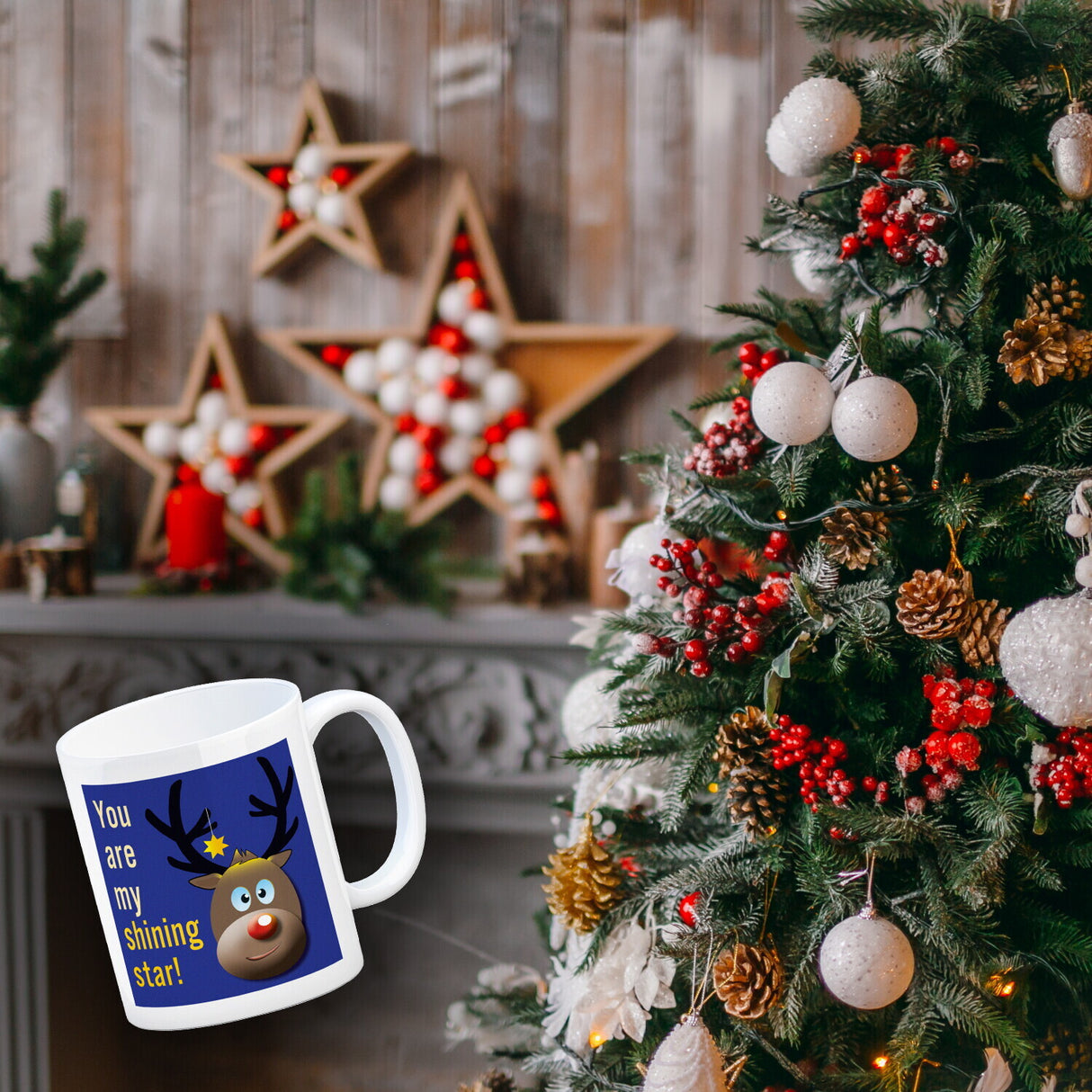 Weihnachten Kaffeebecher mit Rentier Motiv