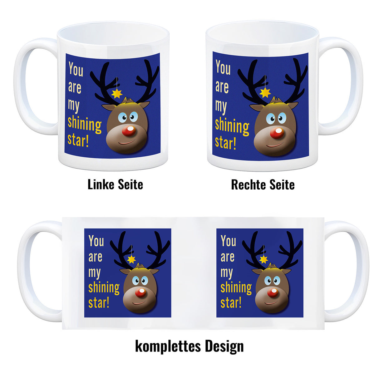 Weihnachten Kaffeebecher mit Rentier Motiv