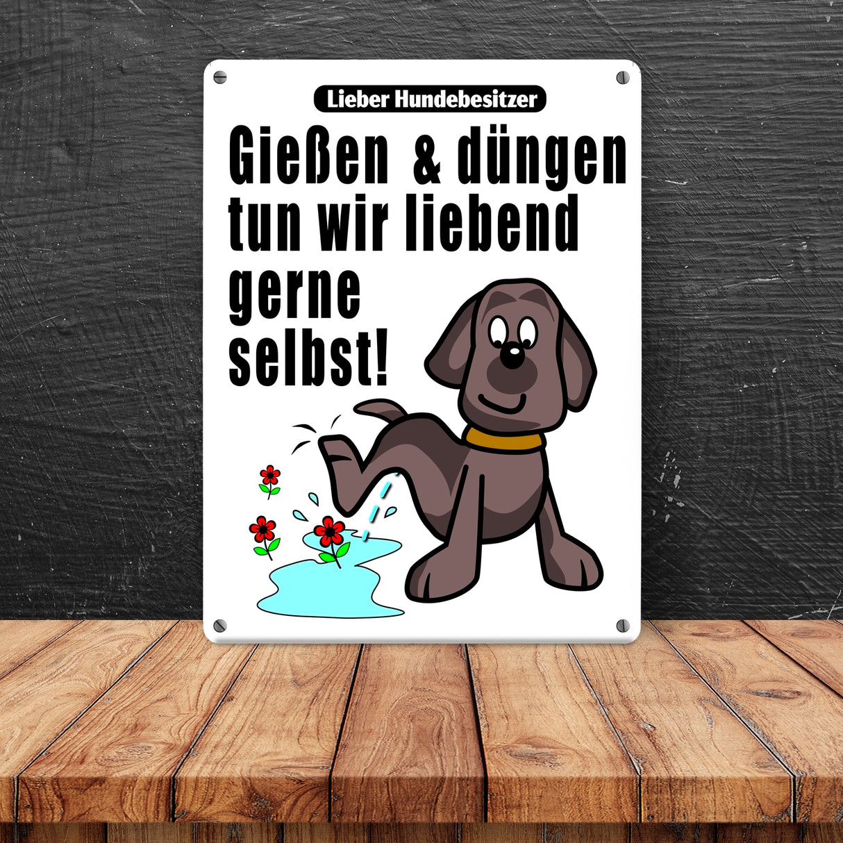Gießen und düngen - Kein Hundeklo Schild