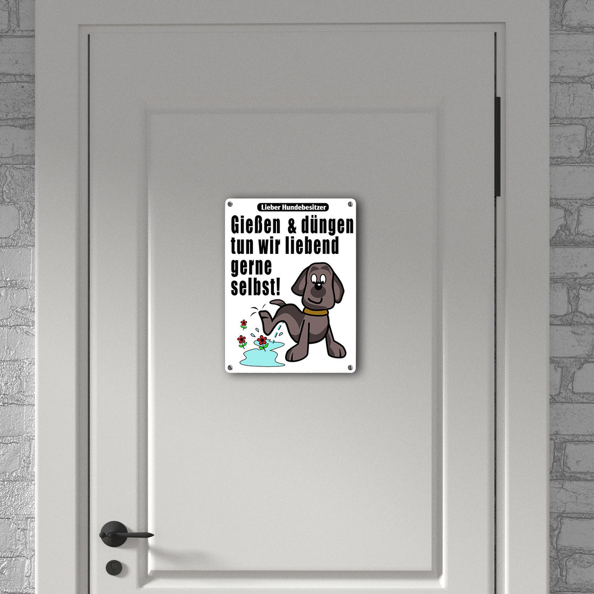 Gießen und düngen - Kein Hundeklo Schild