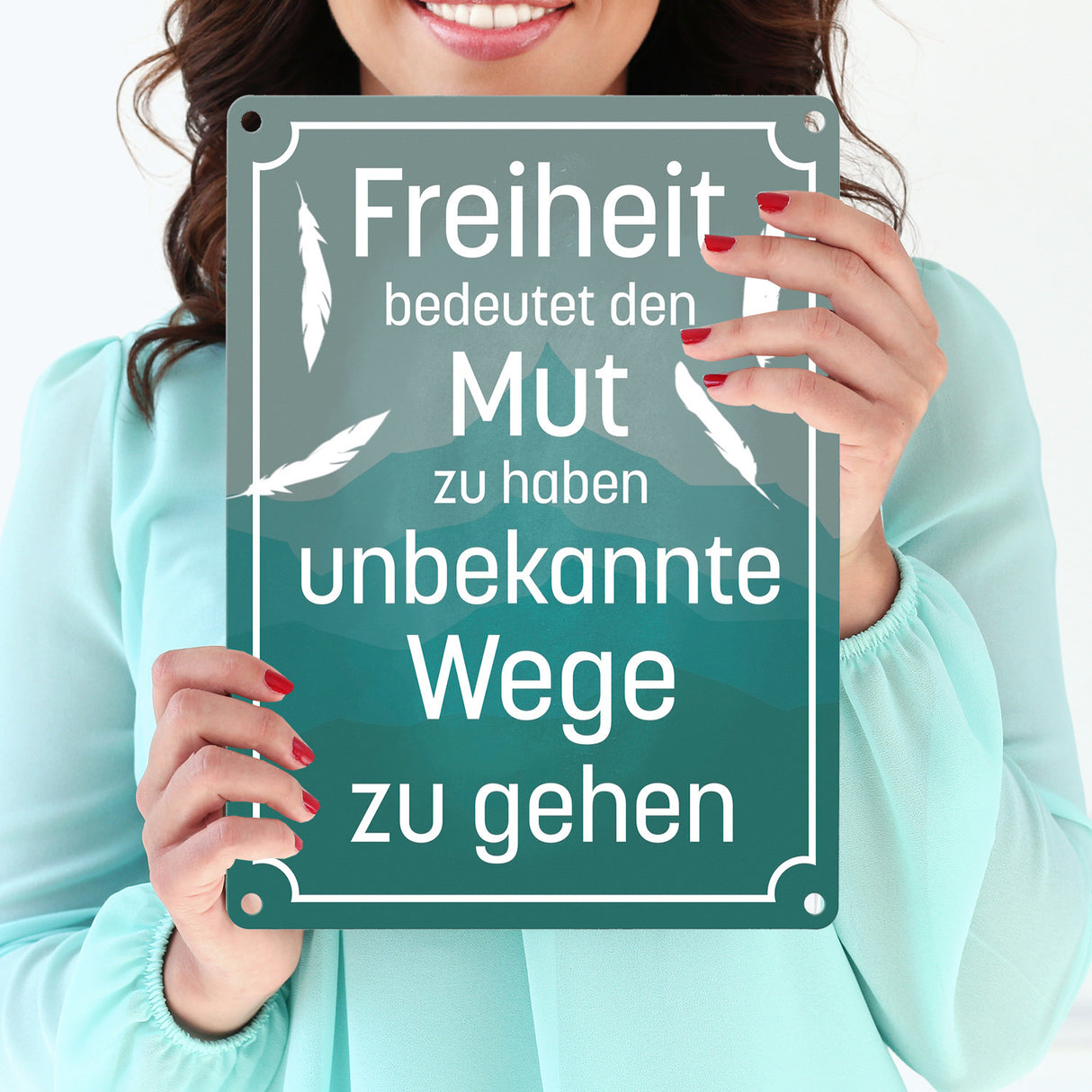 Metallschild mit schönem Spruch über die Freiheit für das Wohnzimmer