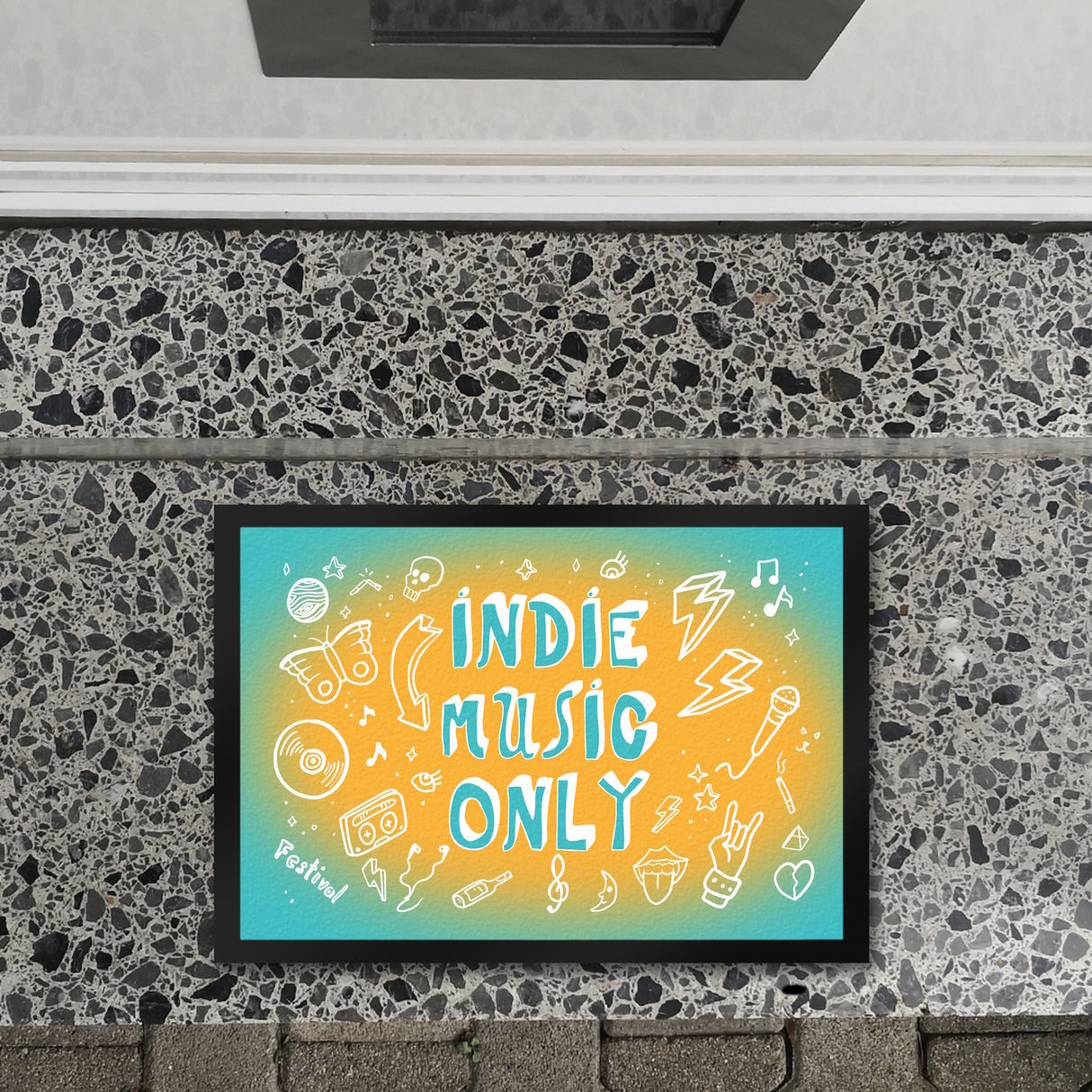 Indie Music Only Fußmatte für Indiefans und Festivalgänger