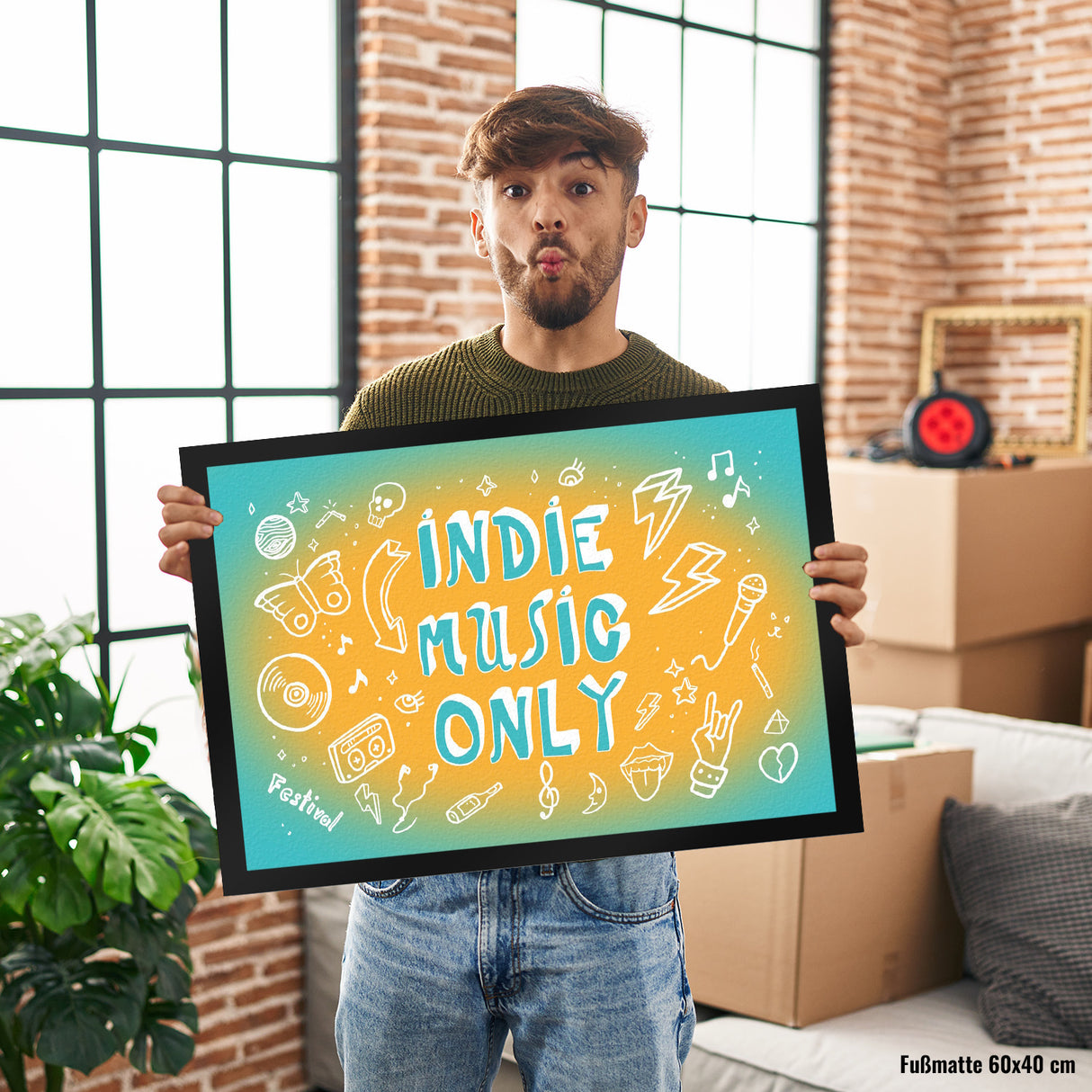 Indie Music Only Fußmatte für Indiefans und Festivalgänger