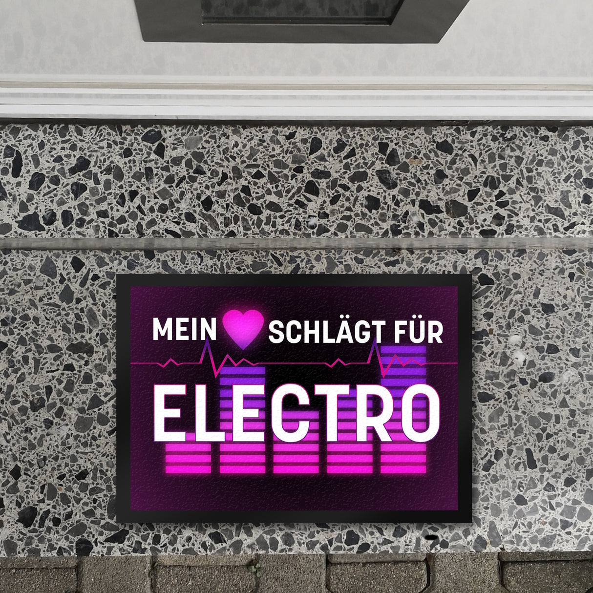 Mein Herz schlägt für Electro Fußmatte im Neondesign