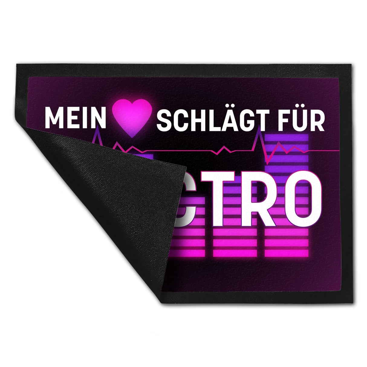 Mein Herz schlägt für Electro Fußmatte im Neondesign