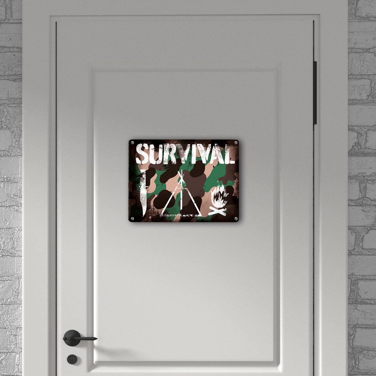 Survival Tarnmuster Metallschild im Used-Look